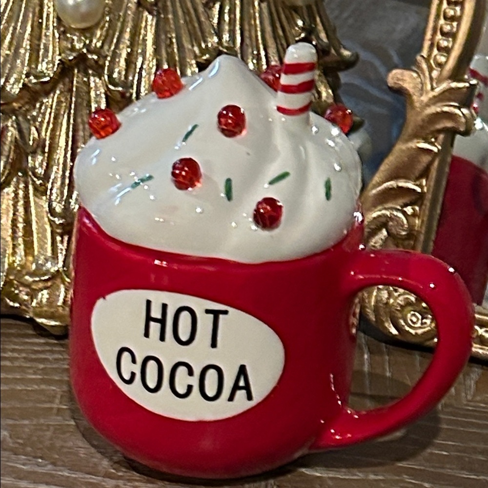 NEW! LIGHTED Christmas Winter Holiday Ceramic Hot Cocoa Mug with Whipped Cream